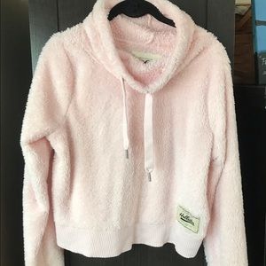 Hollister Pink Sherpa Cropped Sweatshirt